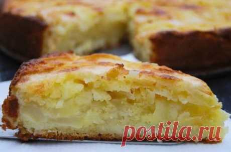 Творожная шарлотка с грушами