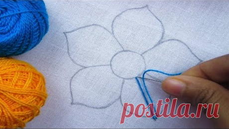 Hand Embroidery, Fantasy Flower Embroidery, Interlaced Stitch Embroidery, Flower Embroidery Design