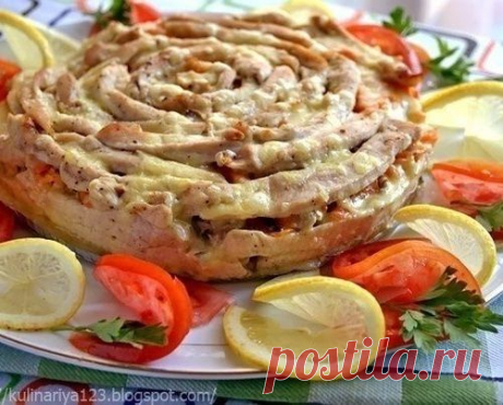 Мясной пирог &quot;Чайная роза&quot;