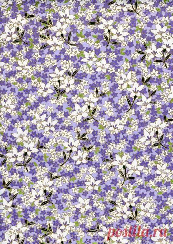 Japanese Yuzen Chiyogami Washi Paper (Floral Design 25) - A4 Sheet