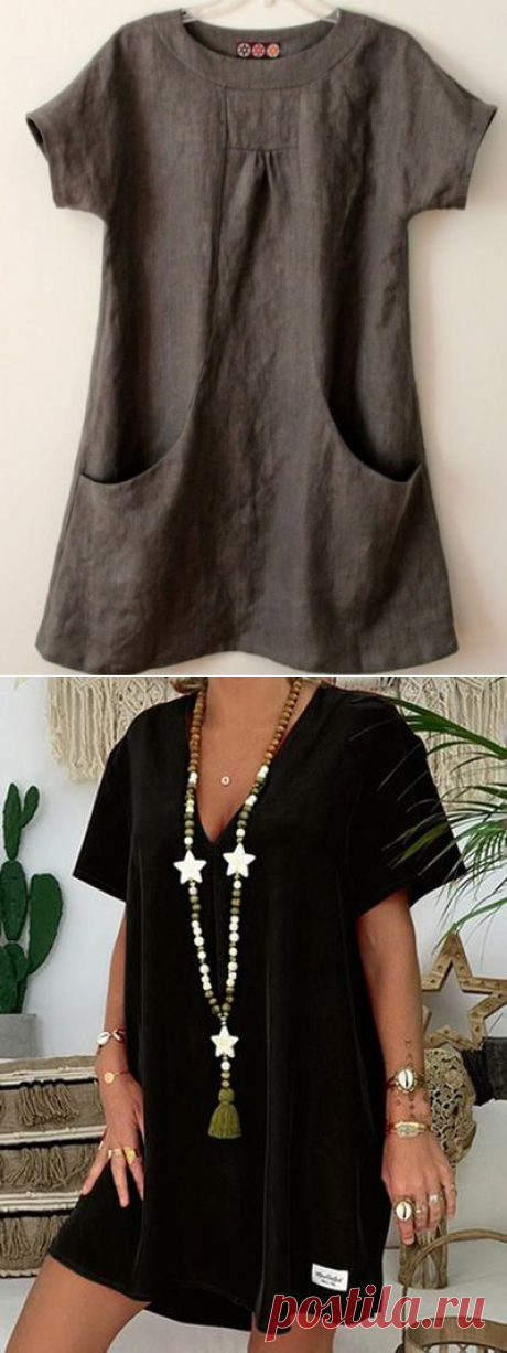 Women Tops - Women Shift Pockets Cotton-Blend Short Sleeve T-shirt&Tees of ladyoho – Fashioncosy