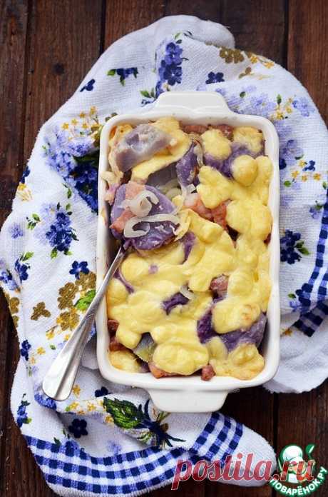 Керафлет из картофеля, сала, лука и сыра - быстро и очень вкусно