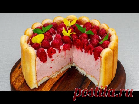 Рецепт торта, который облетел мир - без выпечки, из печенья Савоярди и малины!