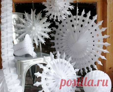 Бумажные снежинки - новогодний декор - Домашний hand-made