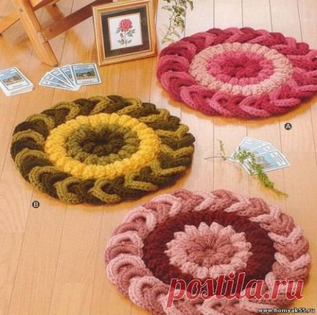 Маленькие коврики в японском стиле / Вязание крючком / Вязание крючком для начинающих