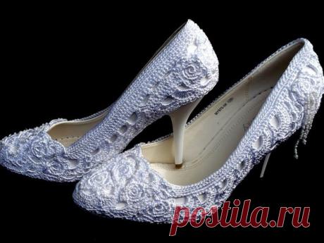Мастер-класс : Вяжем нарядные туфли к свадьбе | Журнал Ярмарки Мастеров