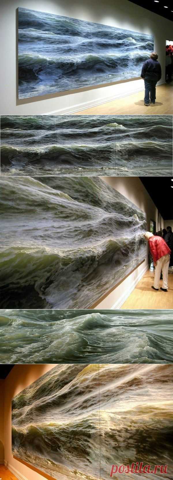 Художник и серфингист-путешественник Рэн Ортнер (Ran Ortner) рисует океанские просторы масляными красками в стиле гиперреализм