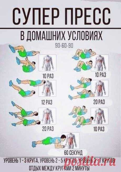 Подборка упражнений на пресс