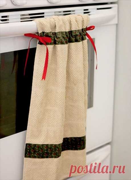 Куда на кухне повесить полотенца: идеи на фото