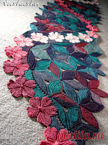 Ravelry: Knitted Scarf Sakura pattern by Svetlana Gordon