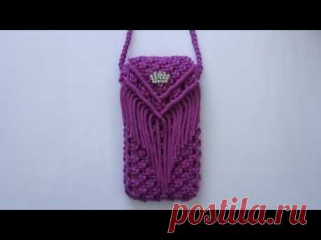 Diy phone bag - YouTube Bahan2 ... Фиолетовая курская веревка 150 см x 10 шт. (5 голов) 100 см x 4 шт. (Правая-левая сторона)