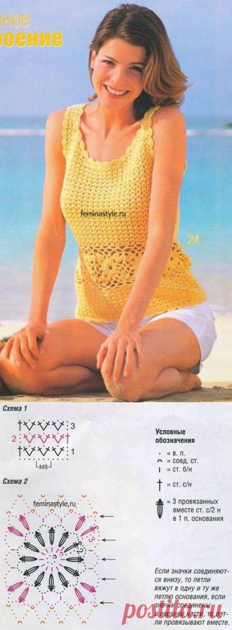 Топ с ажурной полоской / Рукоделие / Домоводство / Женские секреты / Женский стиль