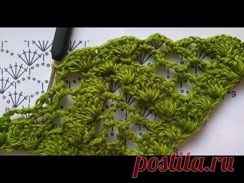 Красивый и простой рисунок для шали крючком