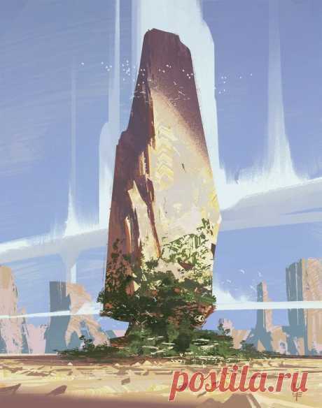 Рисунок. Утёсы-останцы. Скалы.