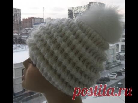 Женская шапка “Волны” (Вязание спицами) – Журнал Вдохновение Рукодельницы