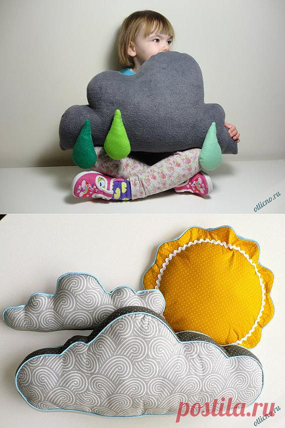 Декоративные Подушки в форме облаков. Фото для идей
