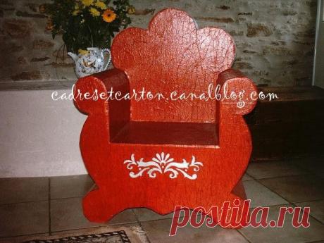 03. Fauteuil en carton (pas à pas) - Album photos - Les cadres et meubles en carton de Véro