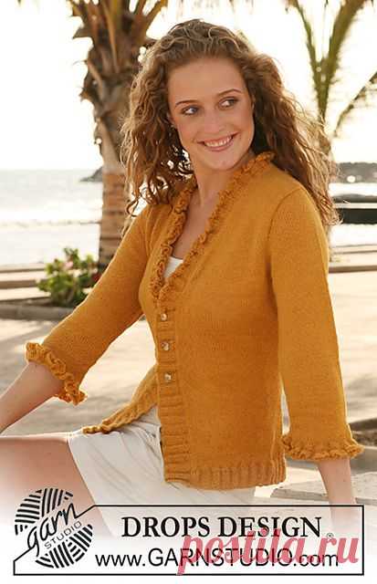 Jacket in stockinette st with flounce borders - kniting pattern