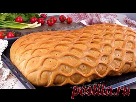 🥧 Великая Кулебяка!🕊️ Благовещенская Кулебяка с Рисом, Грибами и Красной Рыбой (постная)🥧