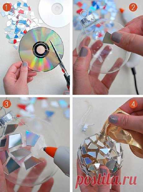 Восстановленный CD Мозаика Украшения | DIY Уютный Дом