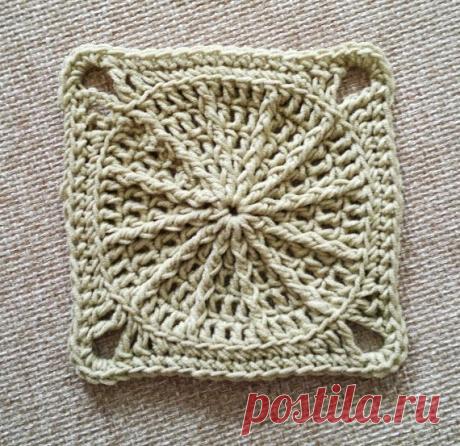 Мотив &quot;Солнечный квадрат&quot; (вязание крючком) - Ярмарка Мастеров - ручная работа, handmade