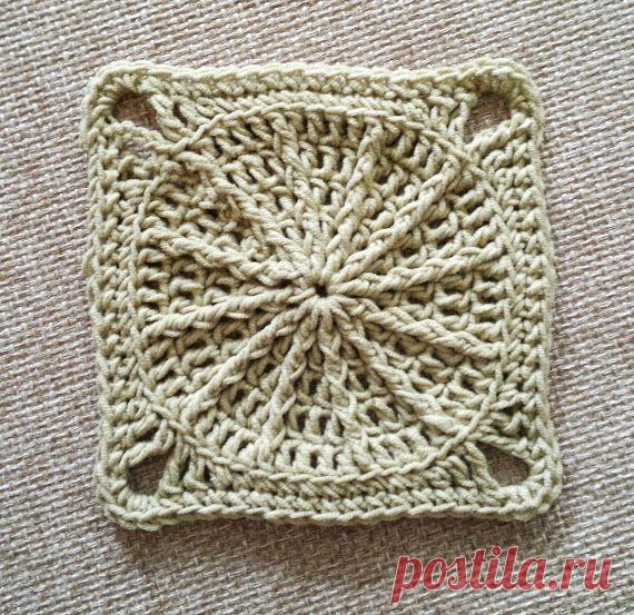 Мотив "Солнечный квадрат" (вязание крючком) - Ярмарка Мастеров - ручная работа, handmade