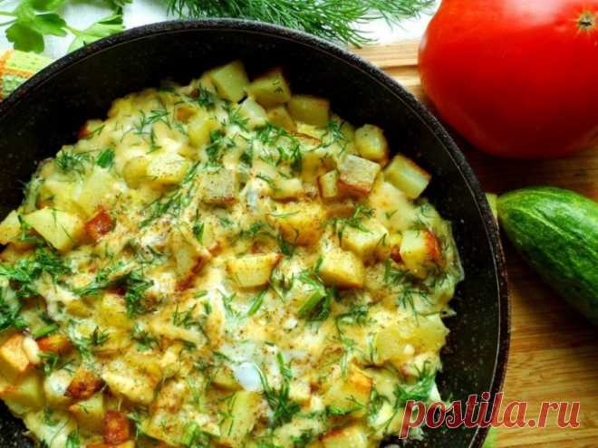 ​Картошка с сыром на сковороде