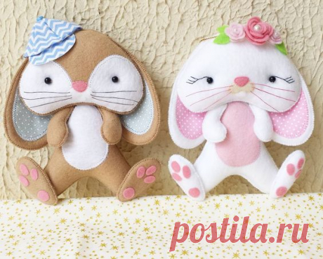 Зайки из фетра