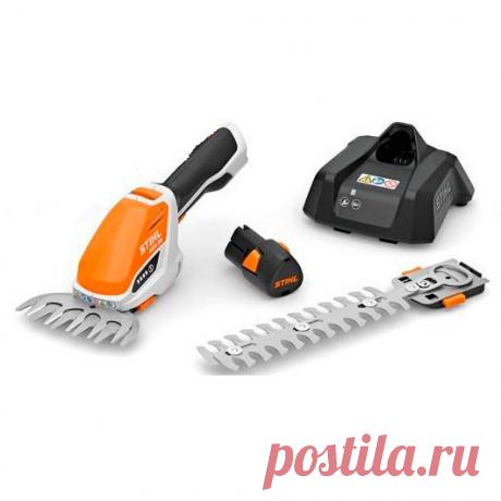 Аккумуляторные мотоножницы Stihl HSA 26 (комплект). Аккумуляторные ножницы Stihl HSA 26 предназначены для подстригания и ухода за низкорослыми вечнозелёными кустарниками, мелколистными деревьями и кромкой газона. В комплект идет нож для травы шириной двенадцать сантиметров, предназначенный для подстригания кромки газона и нож для кустарников длиной в двадцать сантиметров. Аккумулятор AS 2 в комплекте.