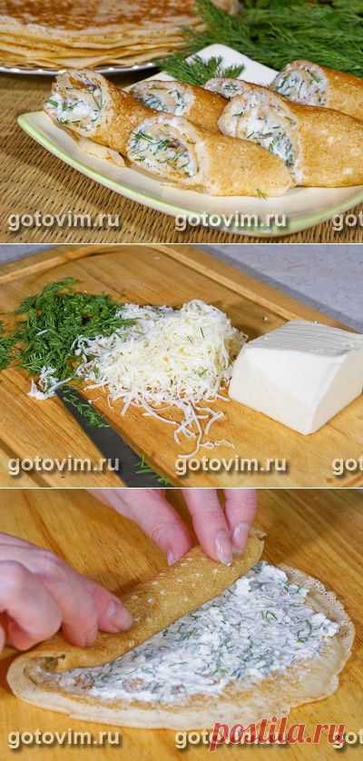 Блины с брынзой и зеленью. -рецепт / Готовим.РУ