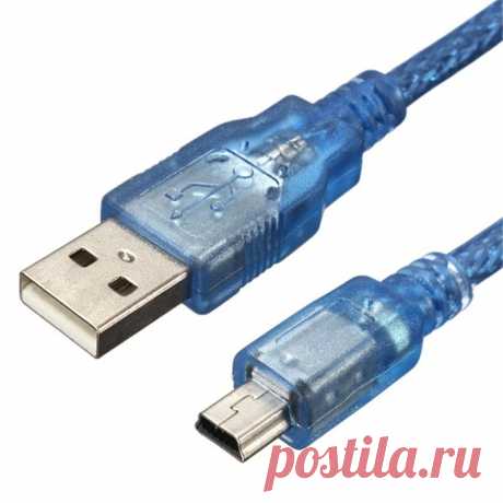 Blue Male USB 2.0A To Mini Male USB B Power Data Cable for Nano V3.0 ATMEGA328P - US$1.39