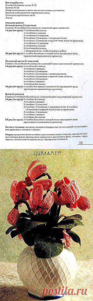 .Цикламен в вазе: Дневник группы «ВЯЗАНЫЕ ЦВЕТЫ»: Группы - женская социальная сеть myJulia.ru
