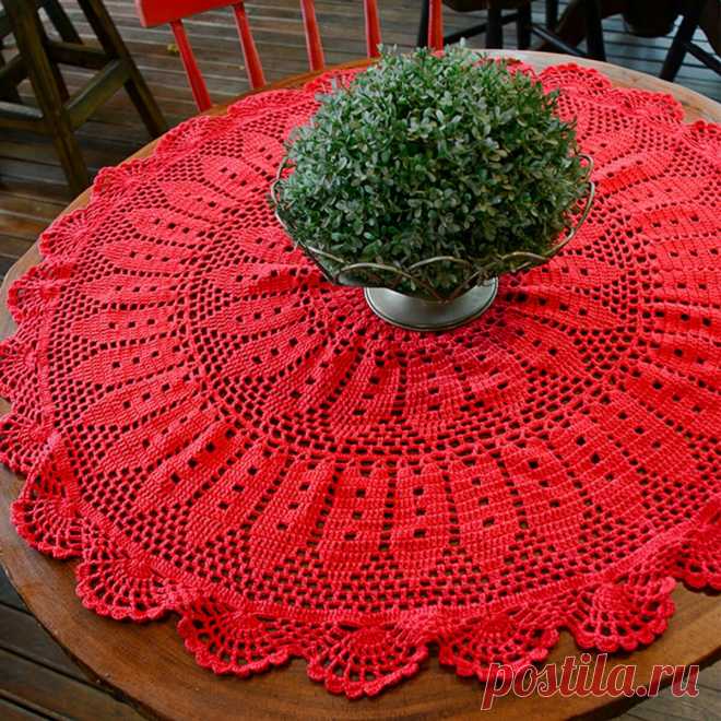 Карминовая салфетка крючком. Схемы – Paradosik Handmade - вязание для начинающих и профессионалов