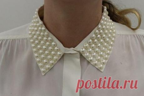 Красивый декор воротника блузки / Необычные поделки