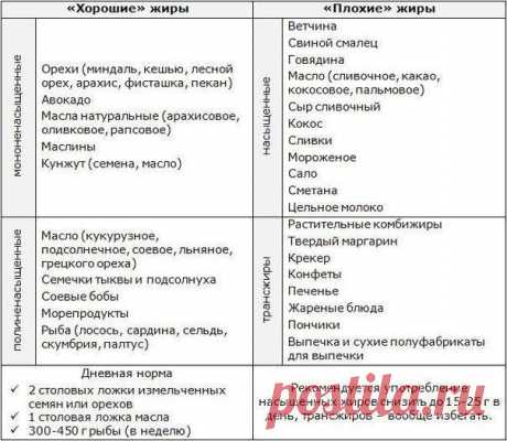 ХОРОШИЕ И ПЛОХИЕ ЖИРЫ