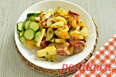 Жареная картошка со свининой
