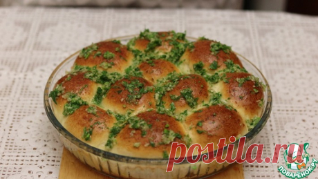 Пампушки с чесноком и зеленью Кулинарный рецепт
