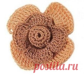 ВЯЗАНАЯ КРЮЧКОМ РОЗА