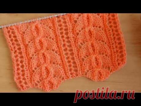 Красивый ажурный узор спицами "Орхидея " для туники, кардигана.