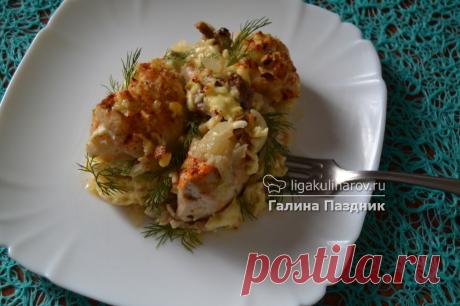 Запеканка из цветной капусты с куриным филе и мясными колобками, рецепт пошаговый от Лиги Кулинаров.