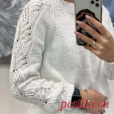 Узор для эффектного рукава спицами