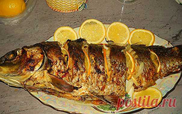 Карп запеченный в духовке с лимоном-рецепт приготовления | Ложка-Поварёшка рецепты и блюда
