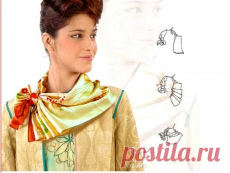 Как повязать платок на шею — Рукоделие