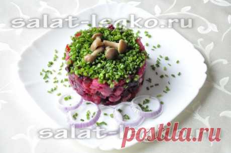 Винегрет с грибами: рецепт с квашеной капустой и фасолью