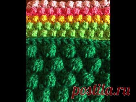 Узор шишечки крючком (crochet pattern bumps) - YouTube