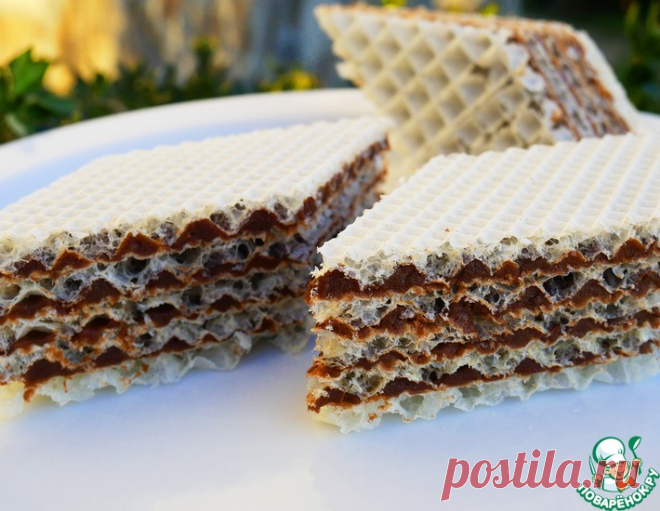 Вафельный торт с шоколадным кремом – кулинарный рецепт