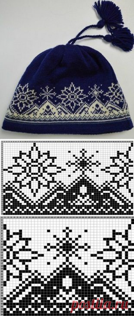 Жаккардовый узор для шапочки
