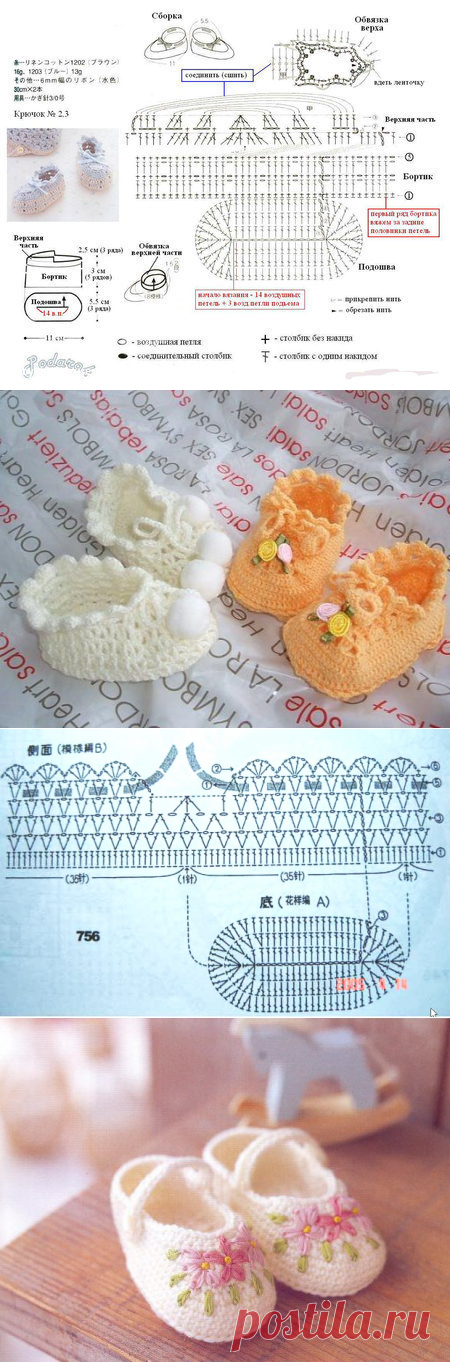 Вязание пинеток крючком. Схемы, мастер-классы