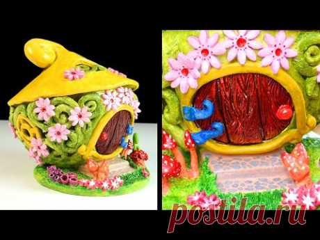 DIY Fairy Garden House | Clay Coil Pot Fairy House | Paper Clay Tutorial