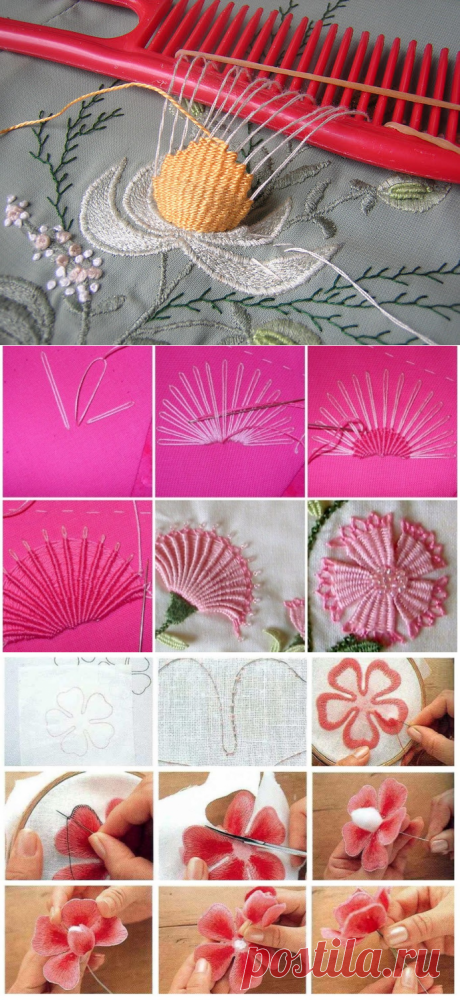 Как сделать объемную вышивку — Сделай сам, идеи для творчества - DIY Ideas